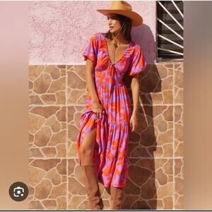 Mister Zimi Purple Red Maxi Dress Size 12